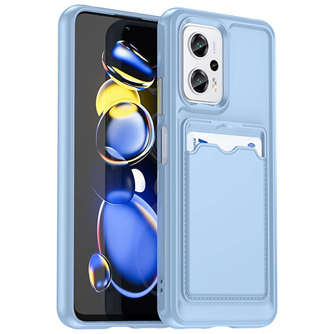 Coque Ultra Fine Silicone Souple 360 Degres Housse Etui J02S pour Xiaomi Redmi Note 11T Pro 5G Bleu