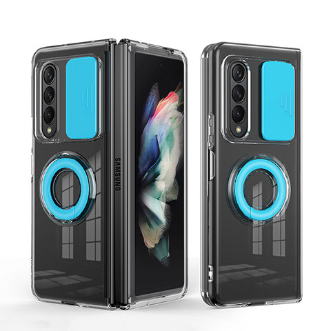 Coque Ultra Fine Silicone Souple 360 Degres Housse Etui MJ1 pour Samsung Galaxy Z Fold3 5G Bleu