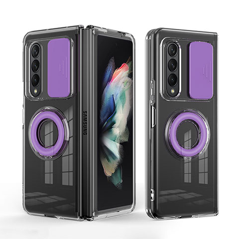 Coque Ultra Fine Silicone Souple 360 Degres Housse Etui MJ1 pour Samsung Galaxy Z Fold4 5G Violet Clair