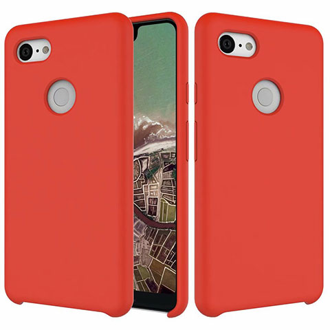 Coque Ultra Fine Silicone Souple 360 Degres Housse Etui pour Google Pixel 3 XL Rouge