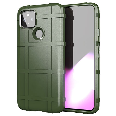 Coque Ultra Fine Silicone Souple 360 Degres Housse Etui pour Google Pixel 5 XL 5G Vert Armee