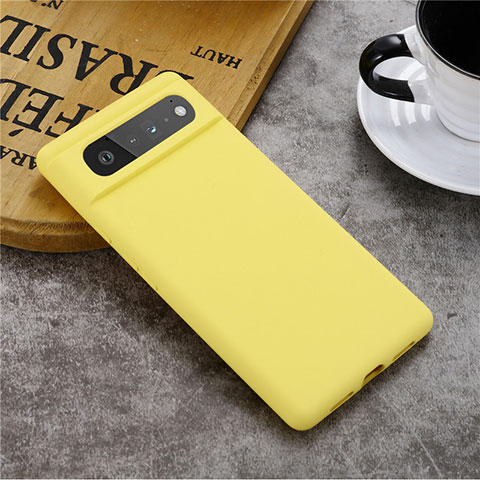 Coque Ultra Fine Silicone Souple 360 Degres Housse Etui pour Google Pixel 6 5G Jaune