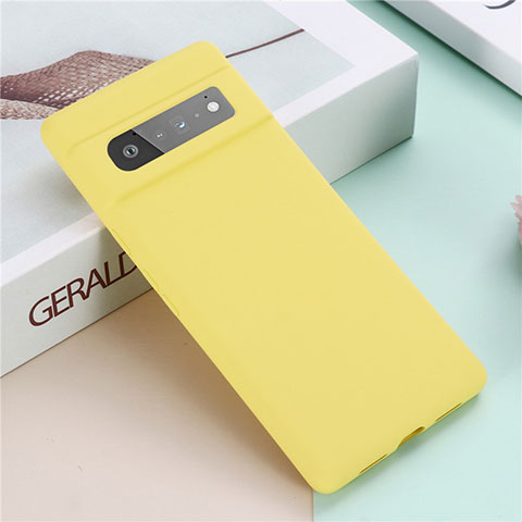 Coque Ultra Fine Silicone Souple 360 Degres Housse Etui pour Google Pixel 6 Pro 5G Jaune