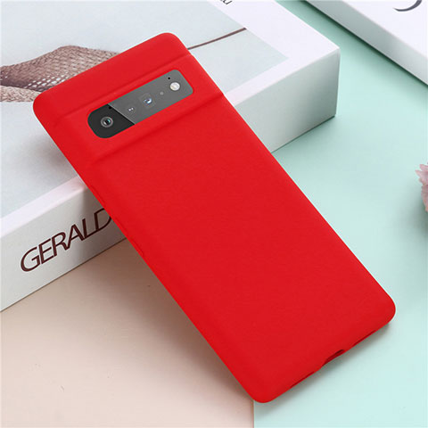 Coque Ultra Fine Silicone Souple 360 Degres Housse Etui pour Google Pixel 6 Pro 5G Rouge