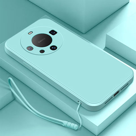 Coque Ultra Fine Silicone Souple 360 Degres Housse Etui pour Huawei Mate 60 Pro Cyan