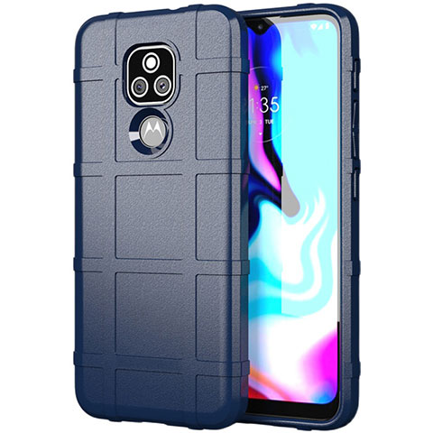 Coque Ultra Fine Silicone Souple 360 Degres Housse Etui pour Motorola Moto E7 Plus Bleu