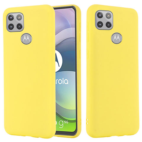 Coque Ultra Fine Silicone Souple 360 Degres Housse Etui pour Motorola Moto G 5G Jaune