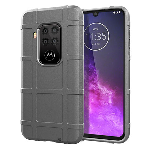 Coque Ultra Fine Silicone Souple 360 Degres Housse Etui pour Motorola Moto One Zoom Gris