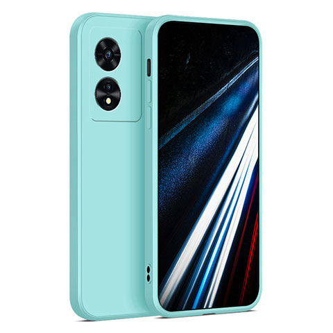 Coque Ultra Fine Silicone Souple 360 Degres Housse Etui pour Oppo A58 4G Cyan