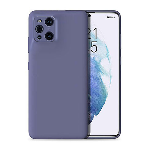 Coque Ultra Fine Silicone Souple 360 Degres Housse Etui pour Oppo Find X3 5G Gris Lavende