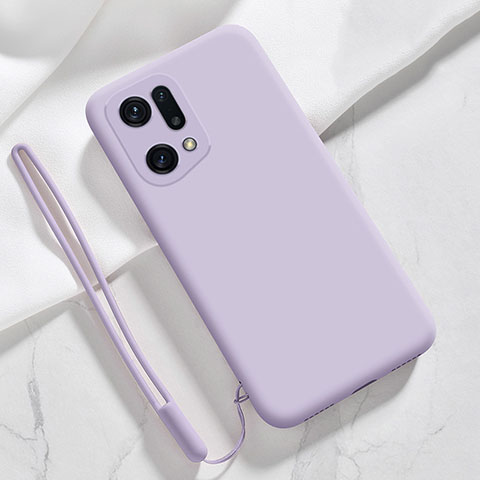 Coque Ultra Fine Silicone Souple 360 Degres Housse Etui pour Oppo Find X5 Pro 5G Violet Clair