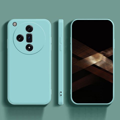 Coque Ultra Fine Silicone Souple 360 Degres Housse Etui pour Oppo Find X7 5G Cyan