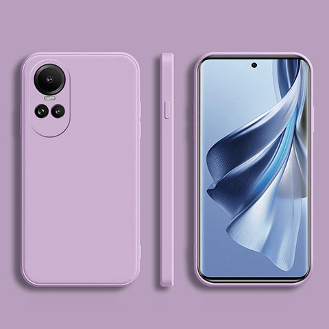 Coque Ultra Fine Silicone Souple 360 Degres Housse Etui pour Oppo Reno10 5G Violet Clair