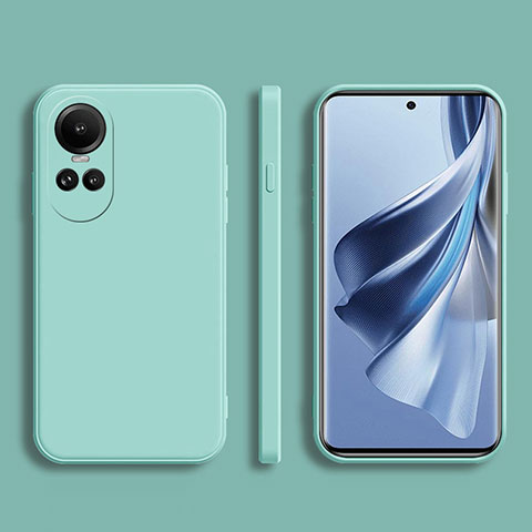 Coque Ultra Fine Silicone Souple 360 Degres Housse Etui pour Oppo Reno10 Pro 5G Cyan