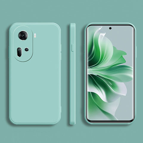 Coque Ultra Fine Silicone Souple 360 Degres Housse Etui pour Oppo Reno11 5G Cyan