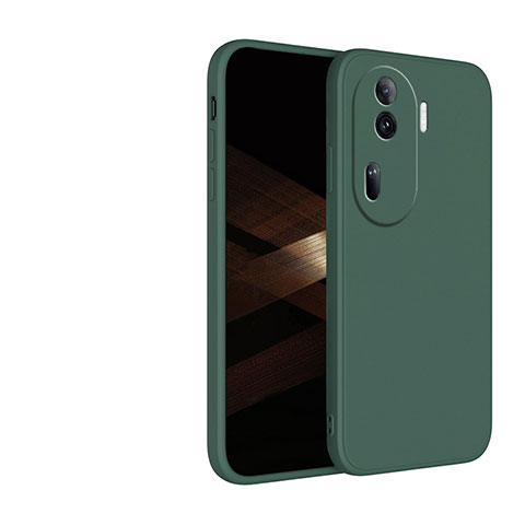 Coque Ultra Fine Silicone Souple 360 Degres Housse Etui pour Oppo Reno11 Pro 5G Vert Nuit