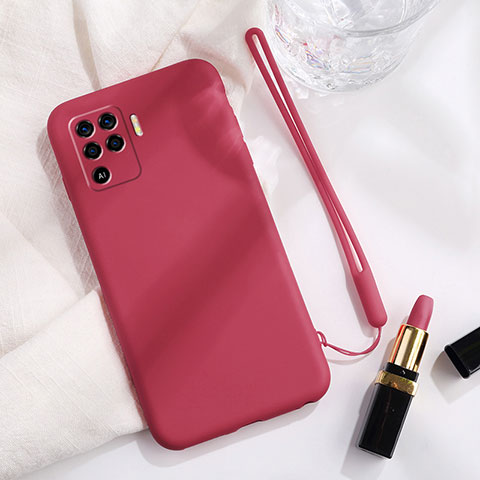 Coque Ultra Fine Silicone Souple 360 Degres Housse Etui pour Oppo Reno5 F Rouge