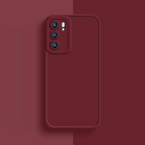 Coque Ultra Fine Silicone Souple 360 Degres Housse Etui pour Oppo Reno6 5G Rouge