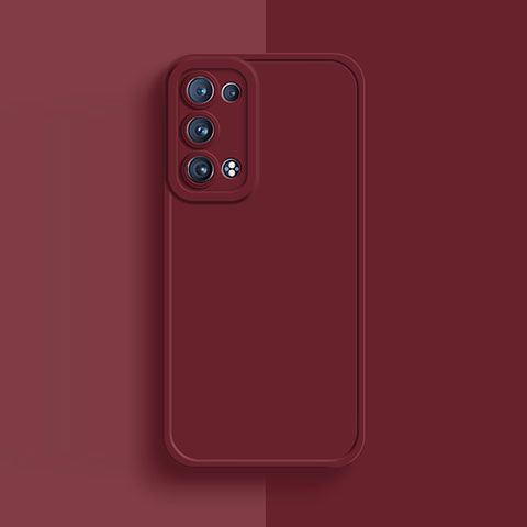 Coque Ultra Fine Silicone Souple 360 Degres Housse Etui pour Oppo Reno6 Pro 5G Rouge