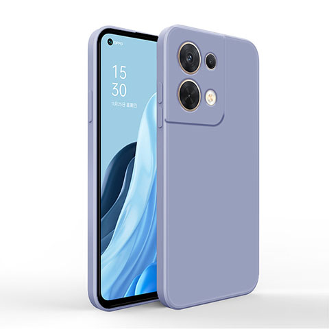 Coque Ultra Fine Silicone Souple 360 Degres Housse Etui pour Oppo Reno8 5G Gris Lavende