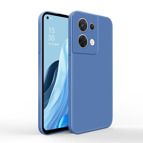 Coque Ultra Fine Silicone Souple 360 Degres Housse Etui pour Oppo Reno8 Pro 5G Bleu