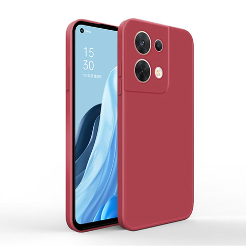 Coque Ultra Fine Silicone Souple 360 Degres Housse Etui pour Oppo Reno8 Pro+ Plus 5G Rouge