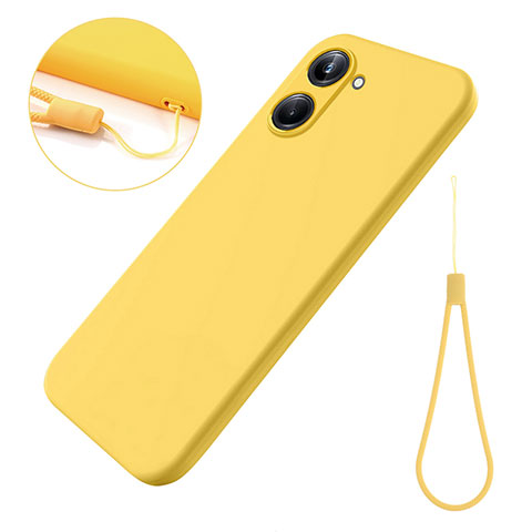 Coque Ultra Fine Silicone Souple 360 Degres Housse Etui pour Realme 10 Pro 5G Jaune