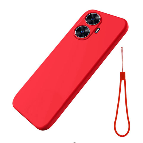 Coque Ultra Fine Silicone Souple 360 Degres Housse Etui pour Realme C55 Rouge