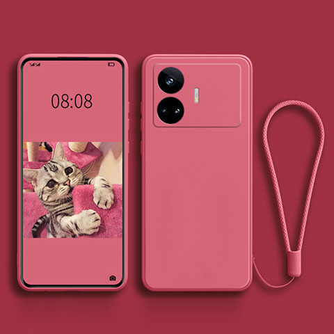 Coque Ultra Fine Silicone Souple 360 Degres Housse Etui pour Realme GT Neo5 SE 5G Rose Rouge