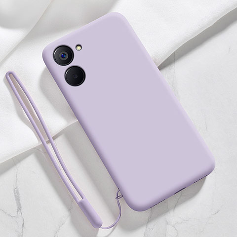 Coque Ultra Fine Silicone Souple 360 Degres Housse Etui pour Realme V30t 5G Violet Clair