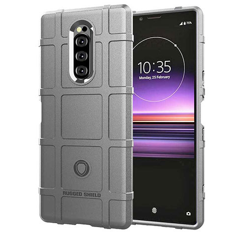 Coque Ultra Fine Silicone Souple 360 Degres Housse Etui pour Sony Xperia 1 Argent