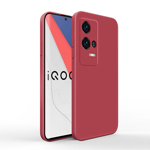 Coque Ultra Fine Silicone Souple 360 Degres Housse Etui pour Vivo iQOO 8 5G Rouge