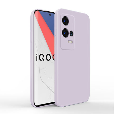 Coque Ultra Fine Silicone Souple 360 Degres Housse Etui pour Vivo iQOO 8 5G Violet Clair