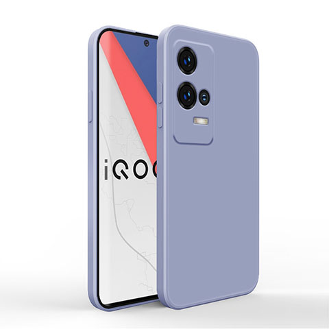 Coque Ultra Fine Silicone Souple 360 Degres Housse Etui pour Vivo iQOO 8 Pro 5G Gris Lavende