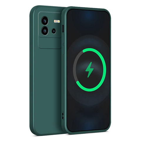 Coque Ultra Fine Silicone Souple 360 Degres Housse Etui pour Vivo iQOO Neo6 SE 5G Vert Nuit