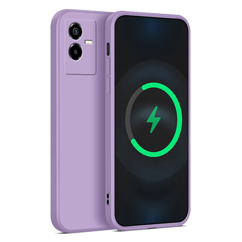 Coque Ultra Fine Silicone Souple 360 Degres Housse Etui pour Vivo iQOO Z6x Violet Clair