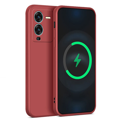 Coque Ultra Fine Silicone Souple 360 Degres Housse Etui pour Vivo V25 Pro 5G Rouge