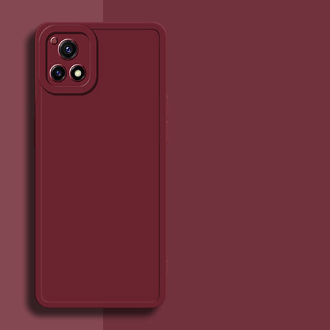 Coque Ultra Fine Silicone Souple 360 Degres Housse Etui pour Vivo Y31s 5G Vin Rouge