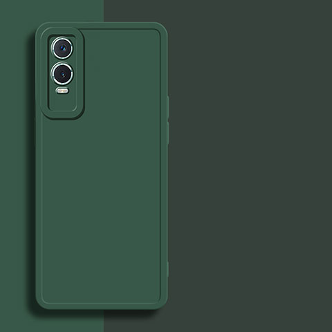 Coque Ultra Fine Silicone Souple 360 Degres Housse Etui pour Vivo Y76s 5G Vert Nuit