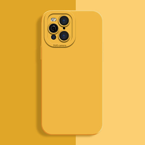 Coque Ultra Fine Silicone Souple 360 Degres Housse Etui S01 pour Oppo Find X3 Pro 5G Jaune