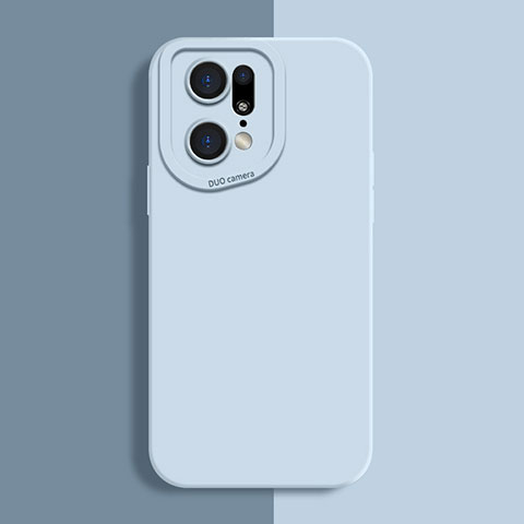 Coque Ultra Fine Silicone Souple 360 Degres Housse Etui S01 pour Oppo Find X5 Pro 5G Bleu Clair