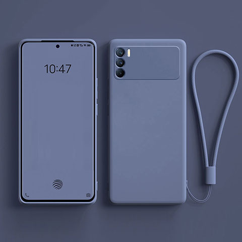 Coque Ultra Fine Silicone Souple 360 Degres Housse Etui S01 pour Oppo K9 Pro 5G Gris Lavende