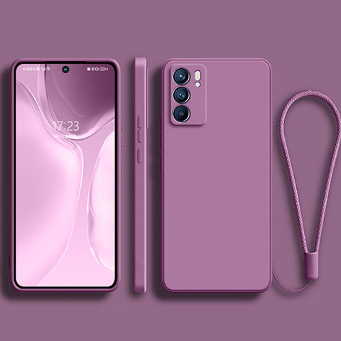 Coque Ultra Fine Silicone Souple 360 Degres Housse Etui S01 pour Oppo Reno6 5G Violet