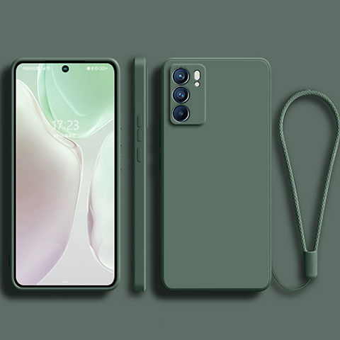 Coque Ultra Fine Silicone Souple 360 Degres Housse Etui S01 pour Oppo Reno6 Pro 5G India Vert Nuit