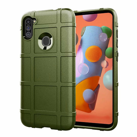 Coque Ultra Fine Silicone Souple 360 Degres Housse Etui S01 pour Samsung Galaxy A11 Vert Armee