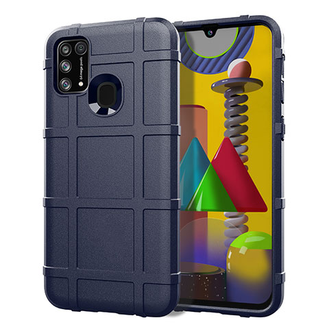 Coque Ultra Fine Silicone Souple 360 Degres Housse Etui S01 pour Samsung Galaxy M21s Bleu