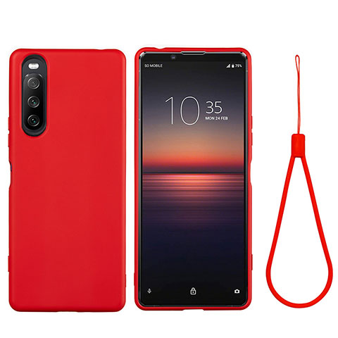 Coque Ultra Fine Silicone Souple 360 Degres Housse Etui S01 pour Sony Xperia 10 III SOG04 Rouge