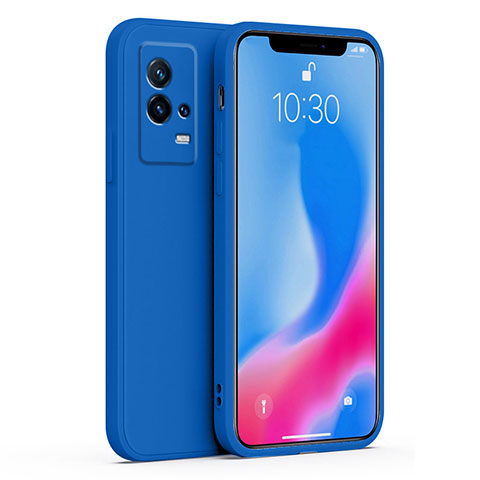 Coque Ultra Fine Silicone Souple 360 Degres Housse Etui S01 pour Vivo iQOO 8 Pro 5G Bleu