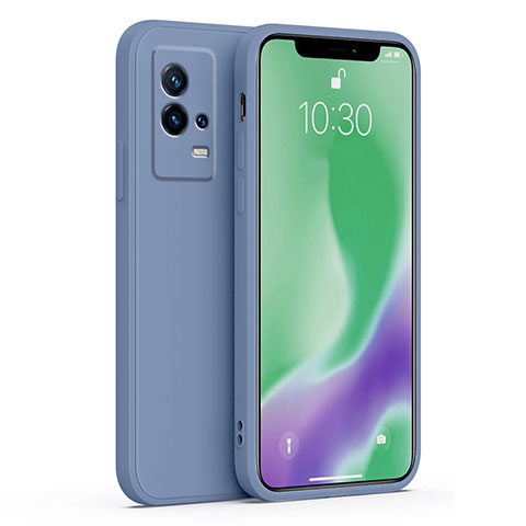 Coque Ultra Fine Silicone Souple 360 Degres Housse Etui S01 pour Vivo iQOO 8 Pro 5G Gris Lavende