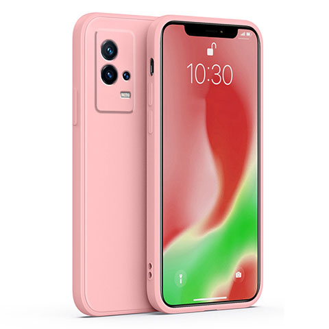 Coque Ultra Fine Silicone Souple 360 Degres Housse Etui S01 pour Vivo iQOO 8 Pro 5G Rose